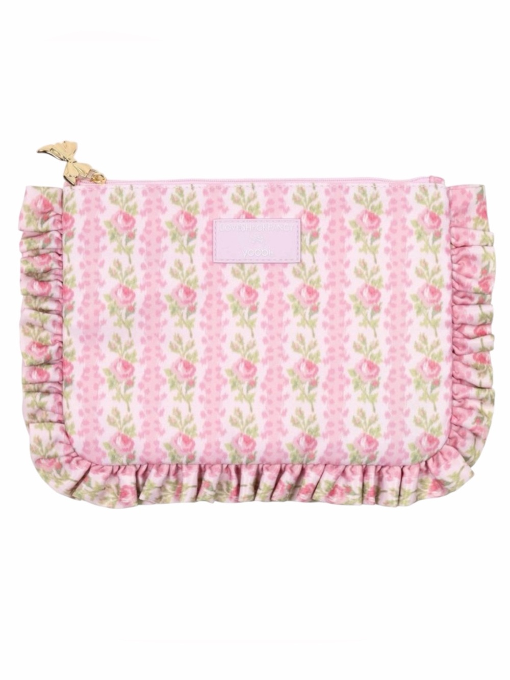 LoveShackFancy × Yoobi Blooming Heirloom Flat Zip Pencil Case with Ruffles